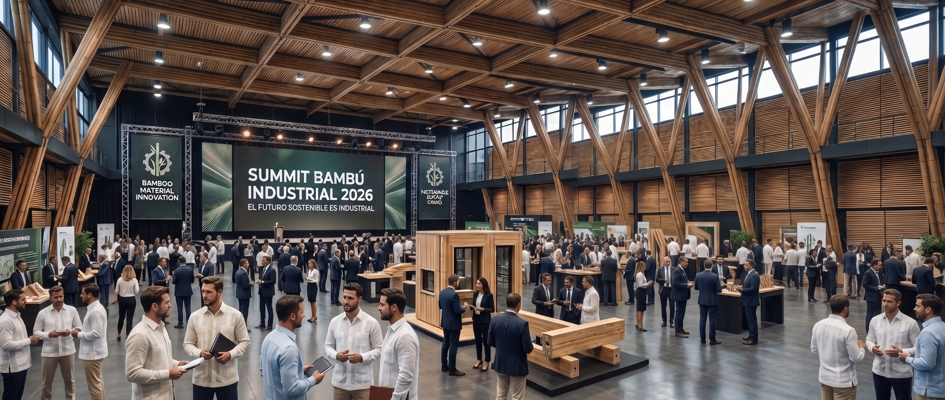 Summit Bambú Industrial 2026 — industrial bamboo exhibition hall